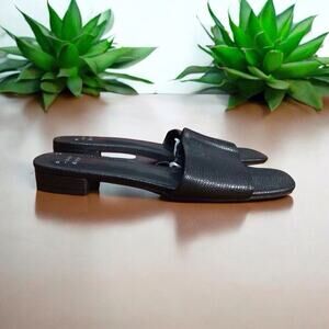 A New Day Women's Summer Slide Alligator Textured Sandals Black Shoes Size 6.5